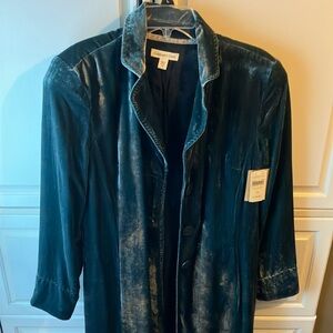 Coldwater Creek size 16 long velvet deep teal jacket